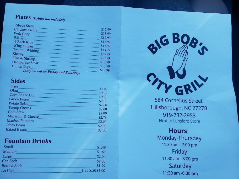 Big Bob's City Grill Menu image 1